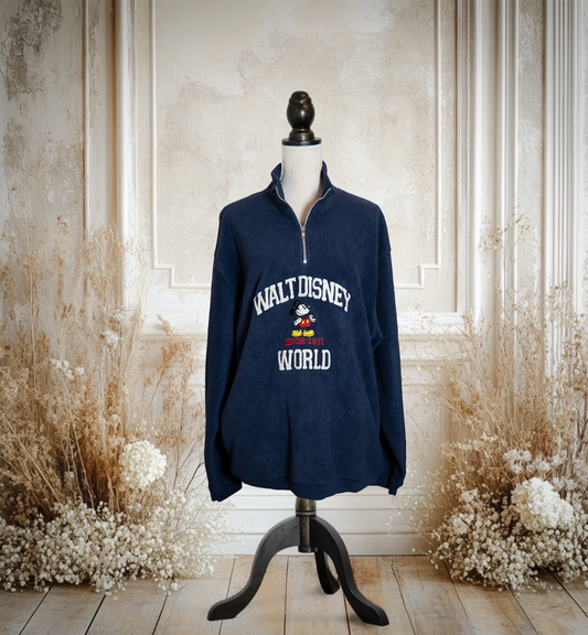 WALT DISNEY WORLDハーフジップフリースネイビー