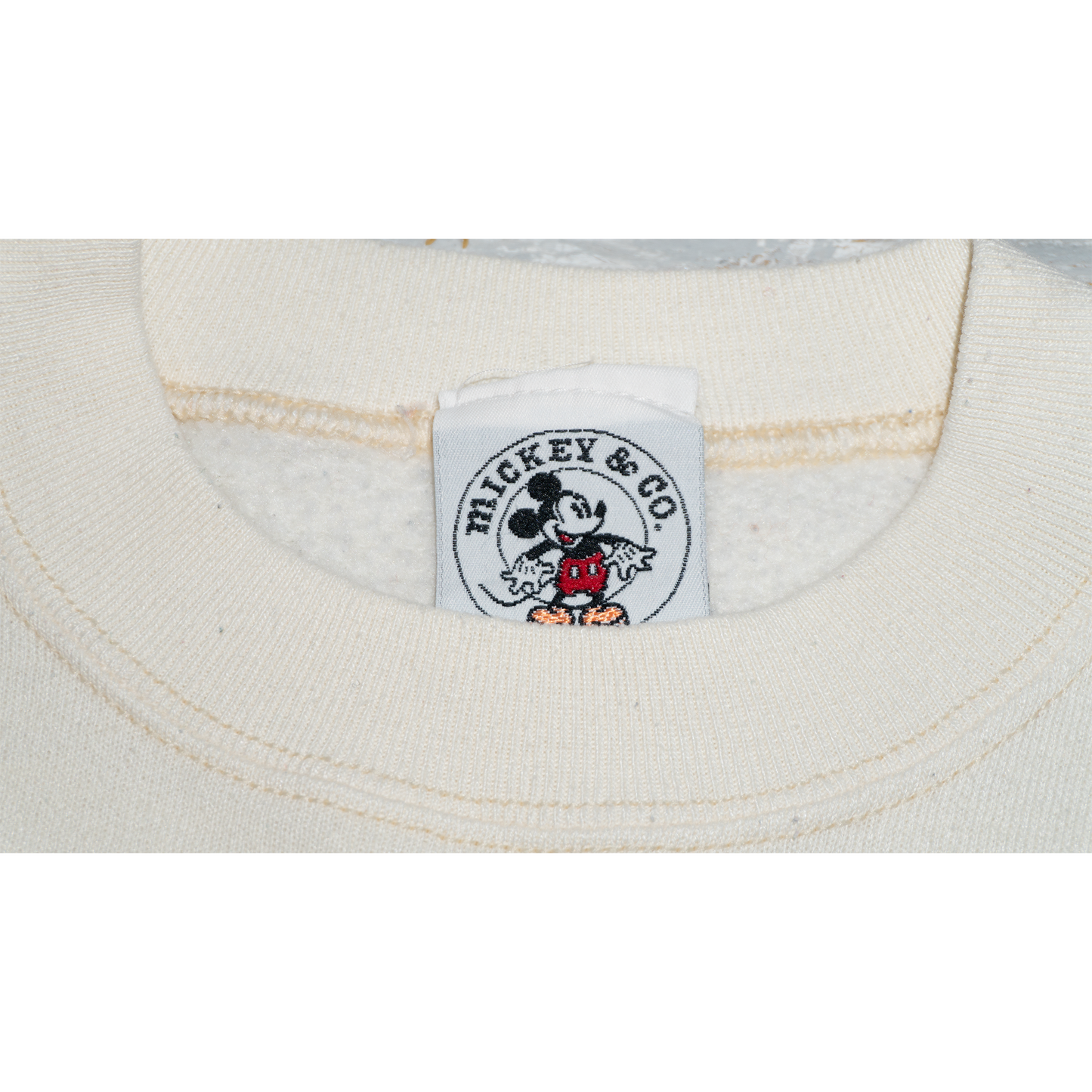 レトロミッキーフレンズ集合スウェット:白ベージュ【90's】
