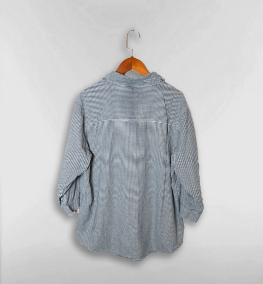 プー刺繍ギンガムチェックシャツ