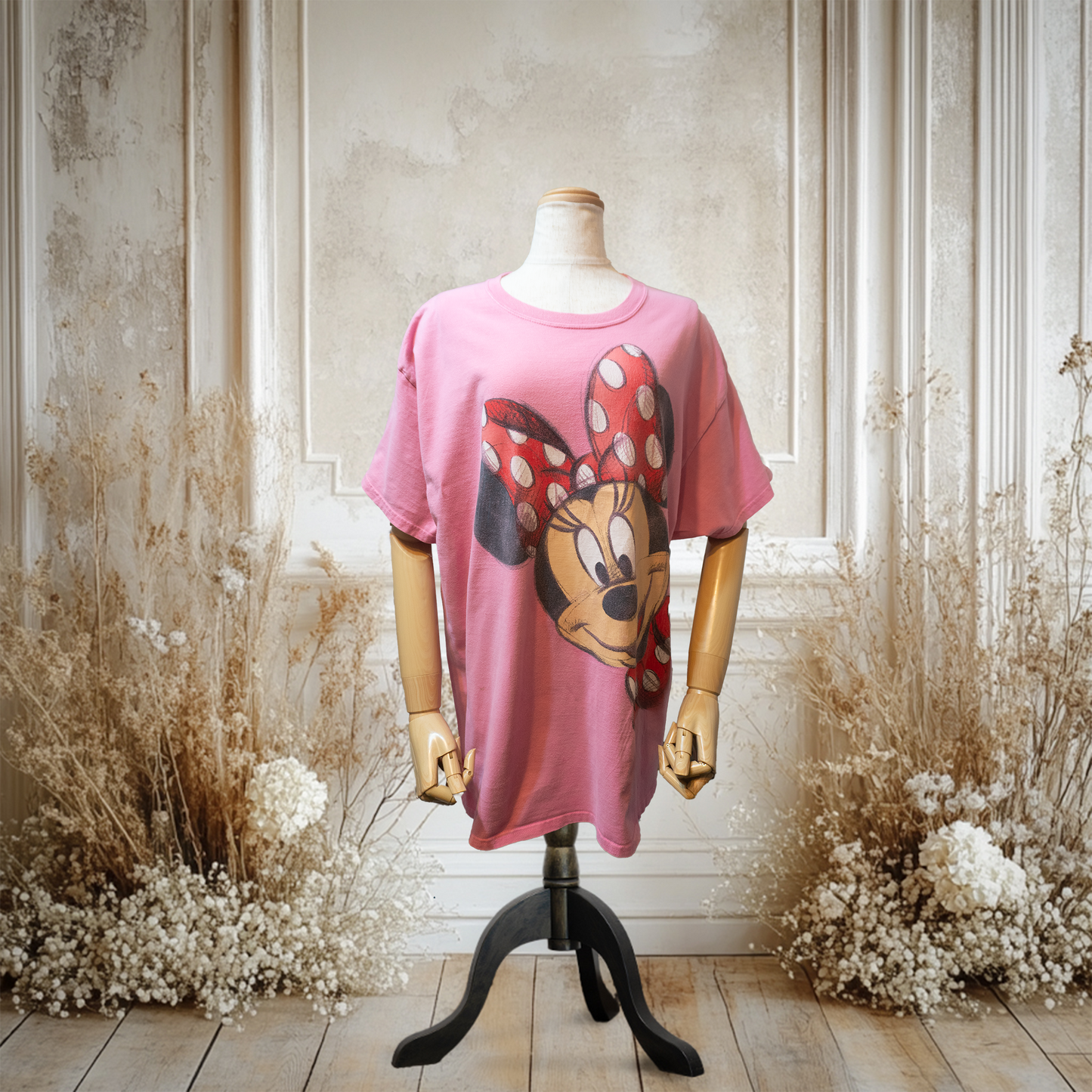 ミニーの顔覗きTシャツ(ピンク)