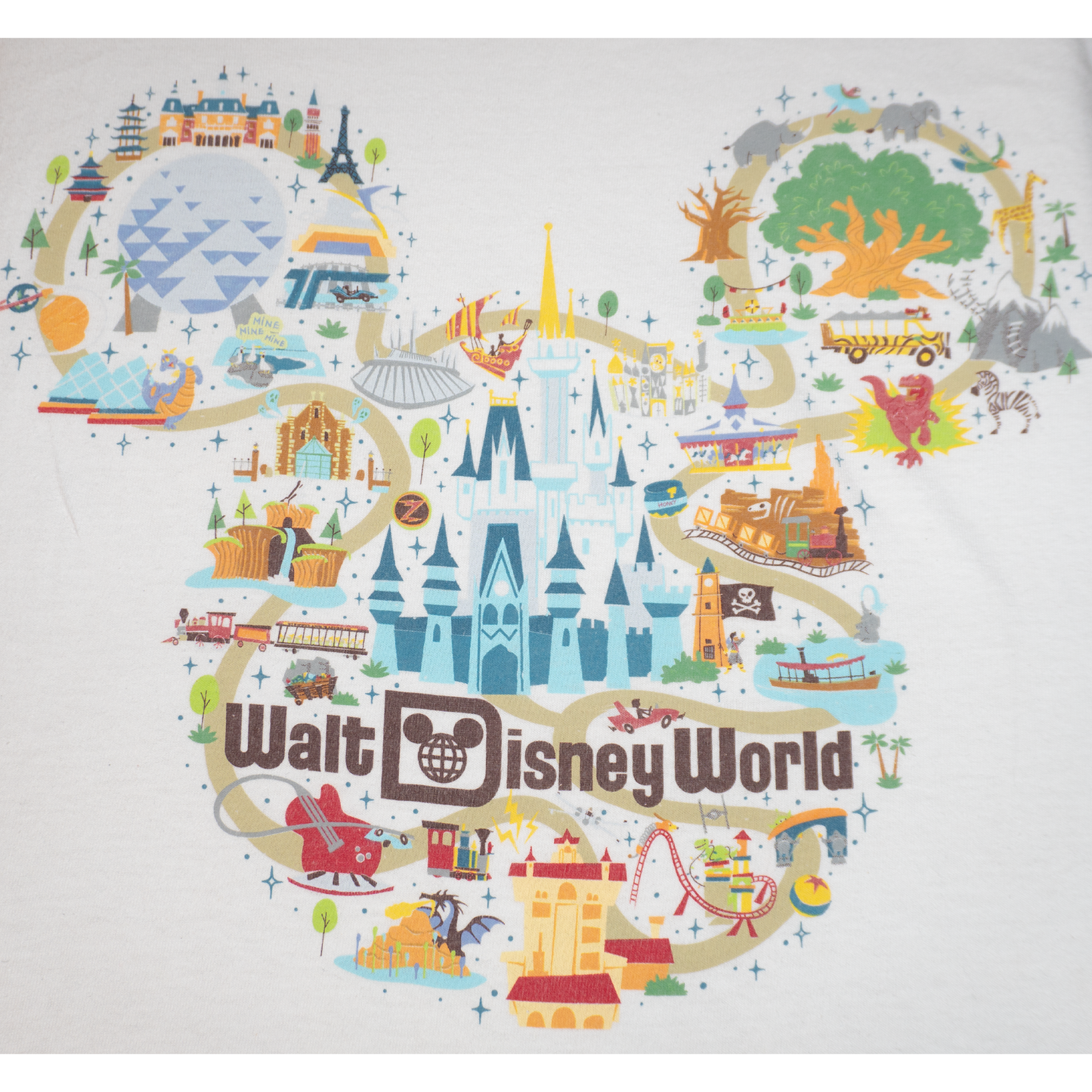 ディズニーワールドマップ・アトラション大解剖Tシャツ【WDW】