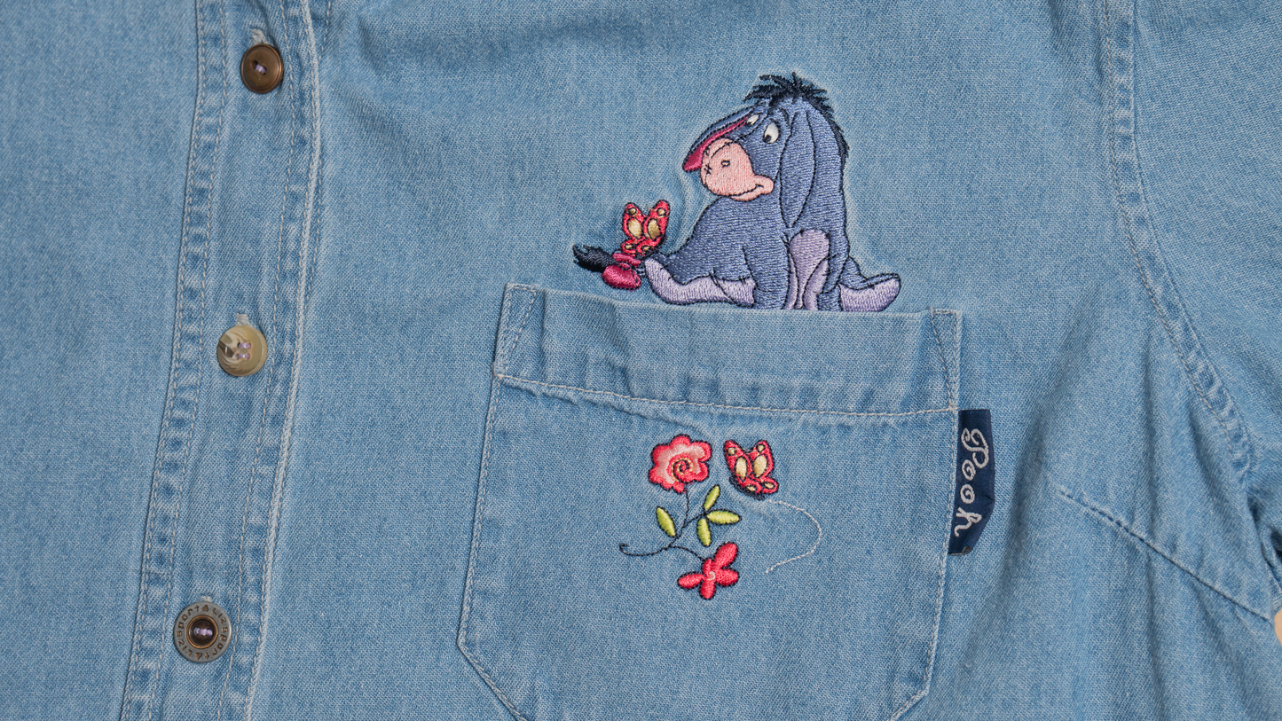 イーヨー刺繍デニムシャツ【ライトブルー】