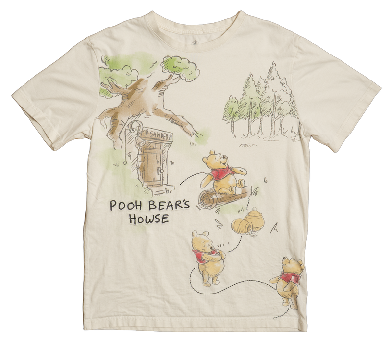 プーさんのPOOH BEAR'S HOWSE水彩Tシャツ【アイボリー】