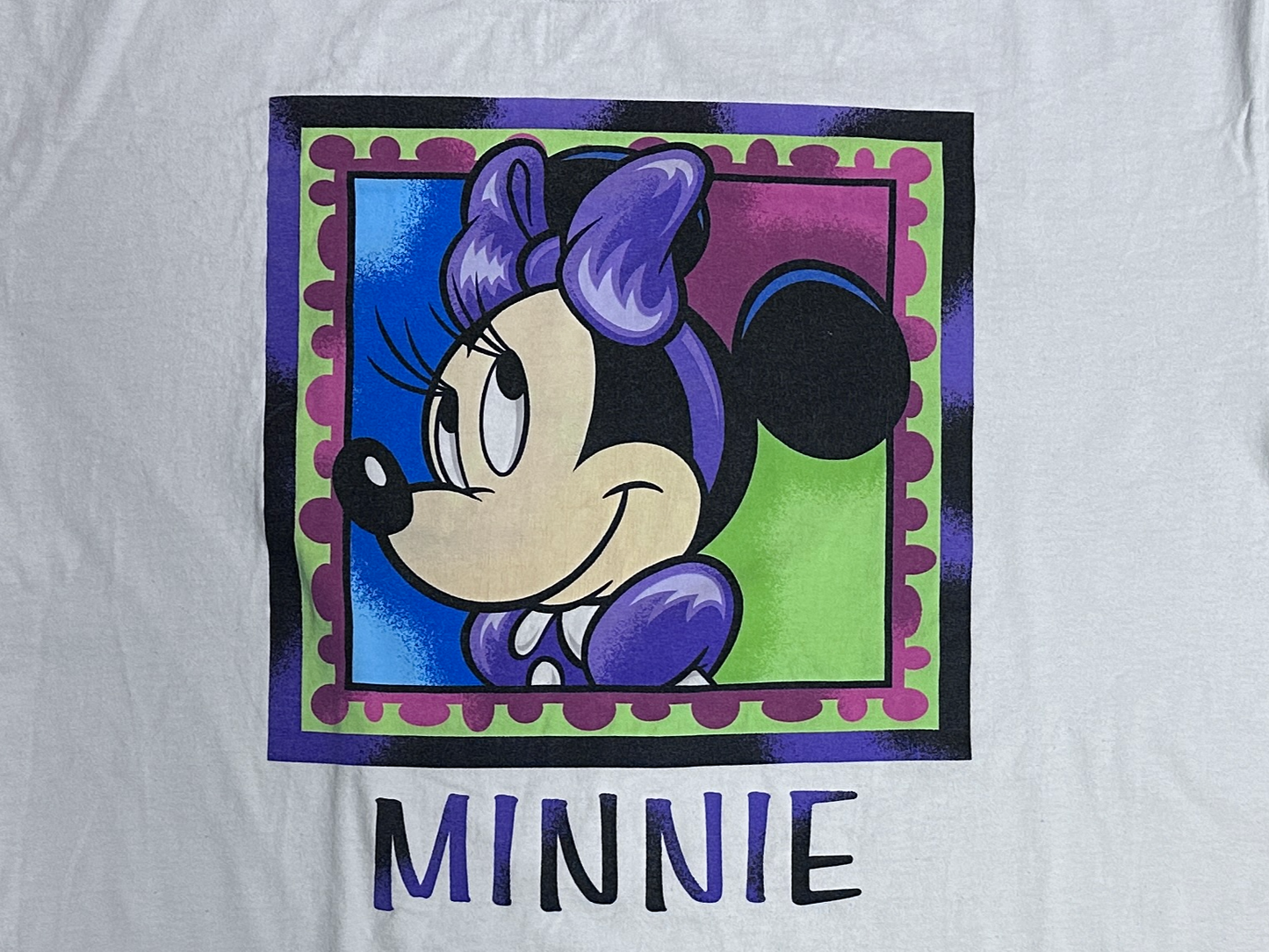 パープルな手書き”ミニー”のオーバーサイズTシャツ【90's】