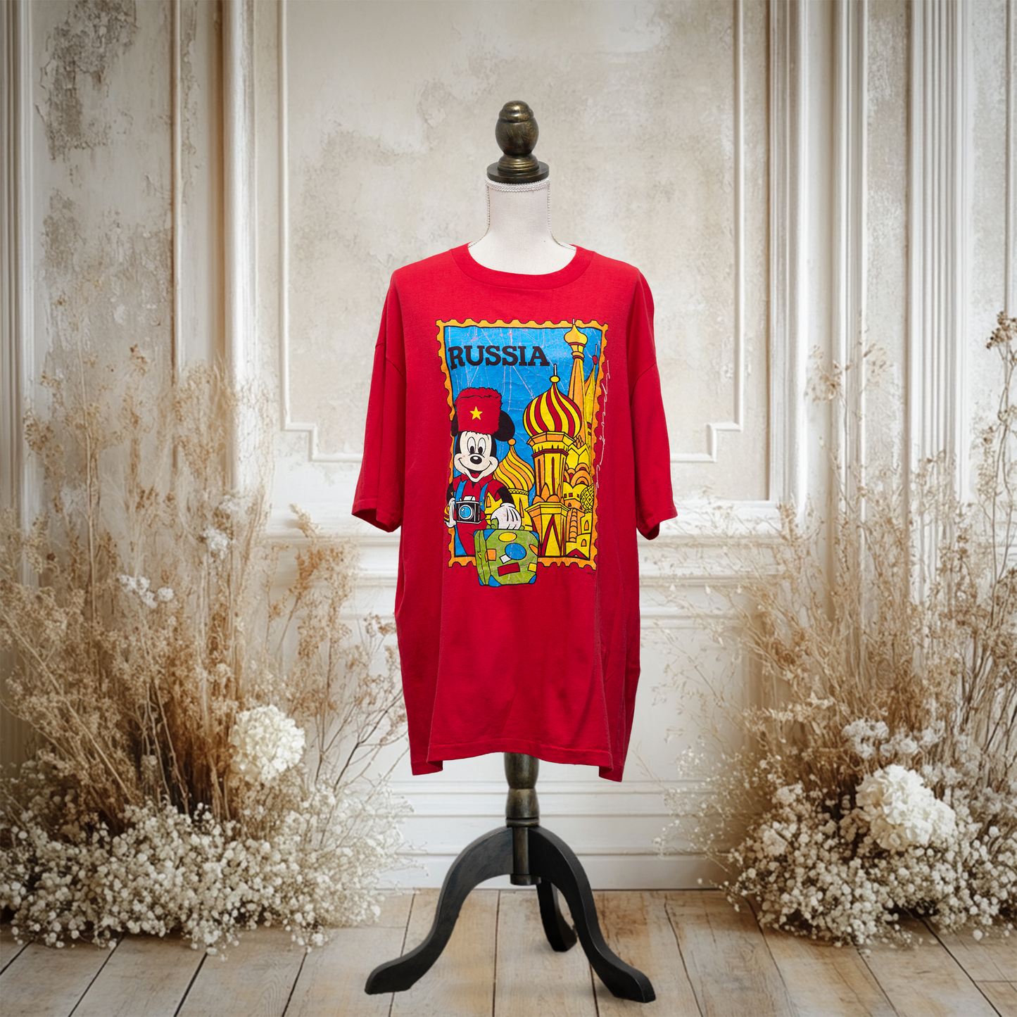 ミッキーワールドツアーinロシアTシャツ【80's】