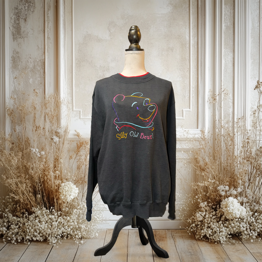 プーさん赤黒切り替えスウェット