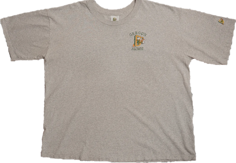 オレゴンダック(ドナルド) Alumni刺繍半袖Tシャツ【グレー】