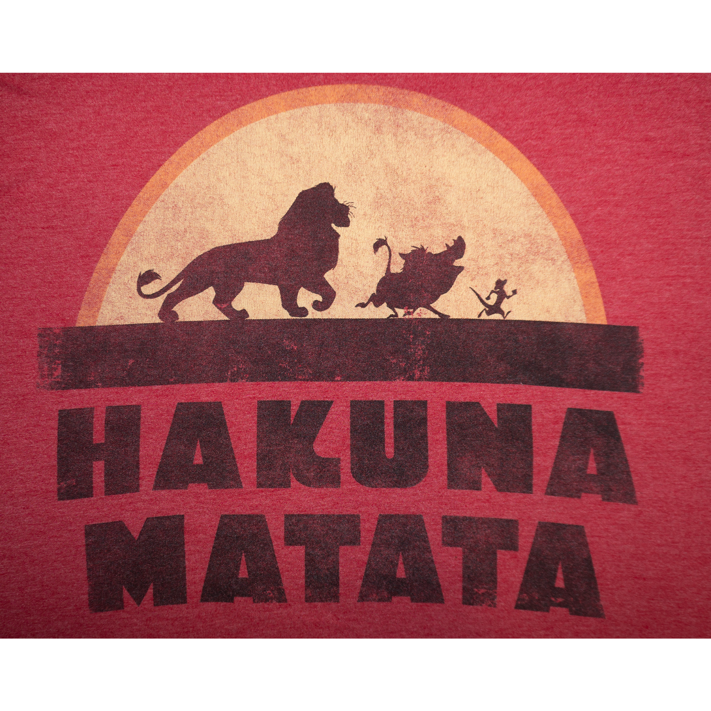 ハクナマタタなシルエット!色褪せレッドTシャツ