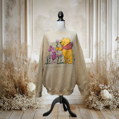 ”お花をプレゼント”プーのオーバーサイズスウェット【00's】