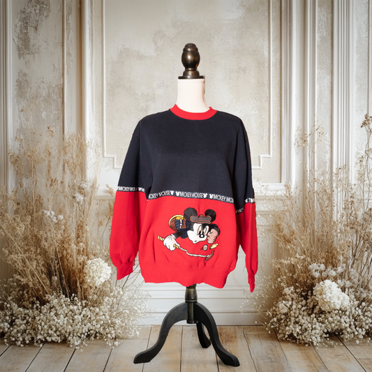 ゴルフミッキー刺繍クルースウェット【90s Mickey Unlimited】