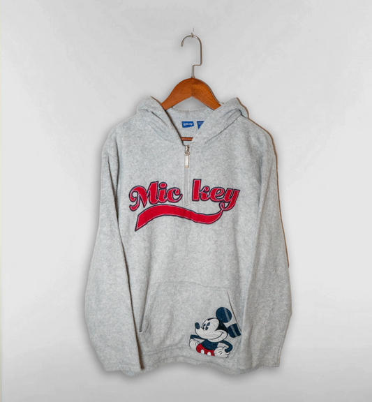 ミッキーのハーフジップロゴパーカー