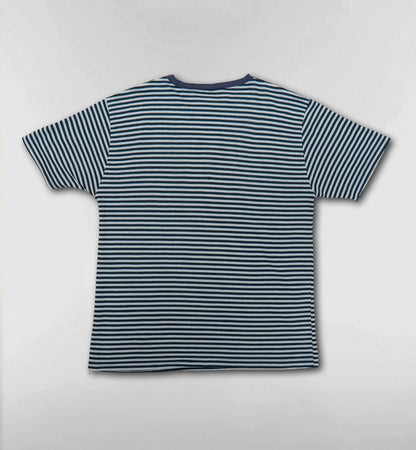プーさんの刺繍ボーダーTシャツ【ホワイト×ネイビー】