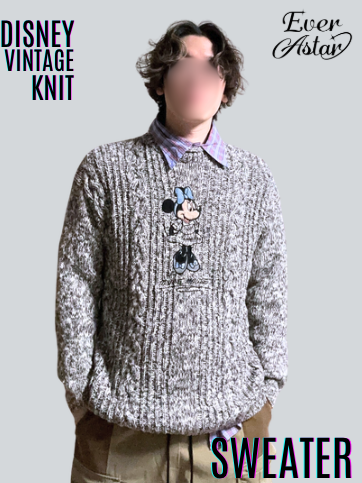 スタンディングミニーのグレーニットセーター【00's】