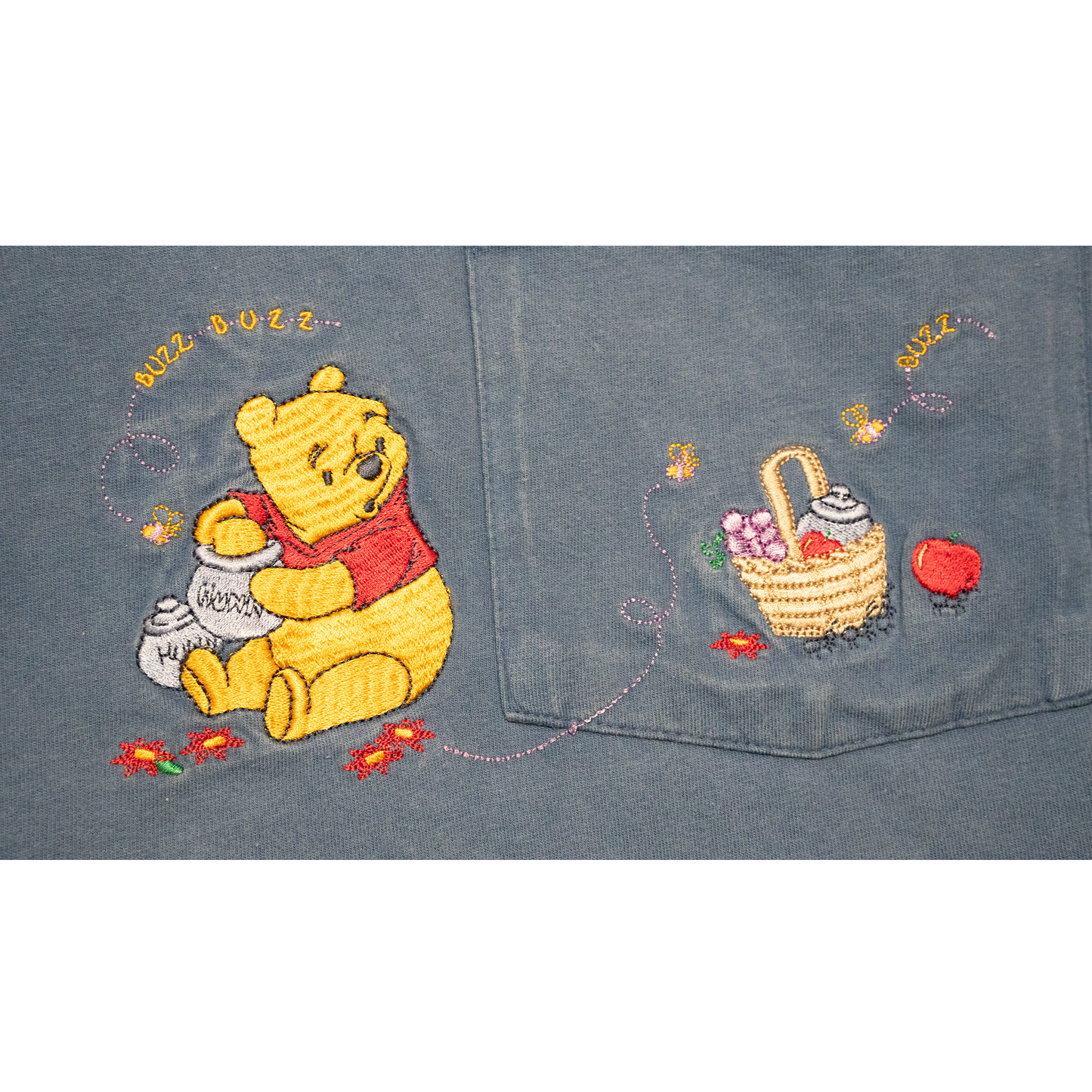 クマのプーさんとハチミツとピクニック刺繍Tシャツ【90~00's】