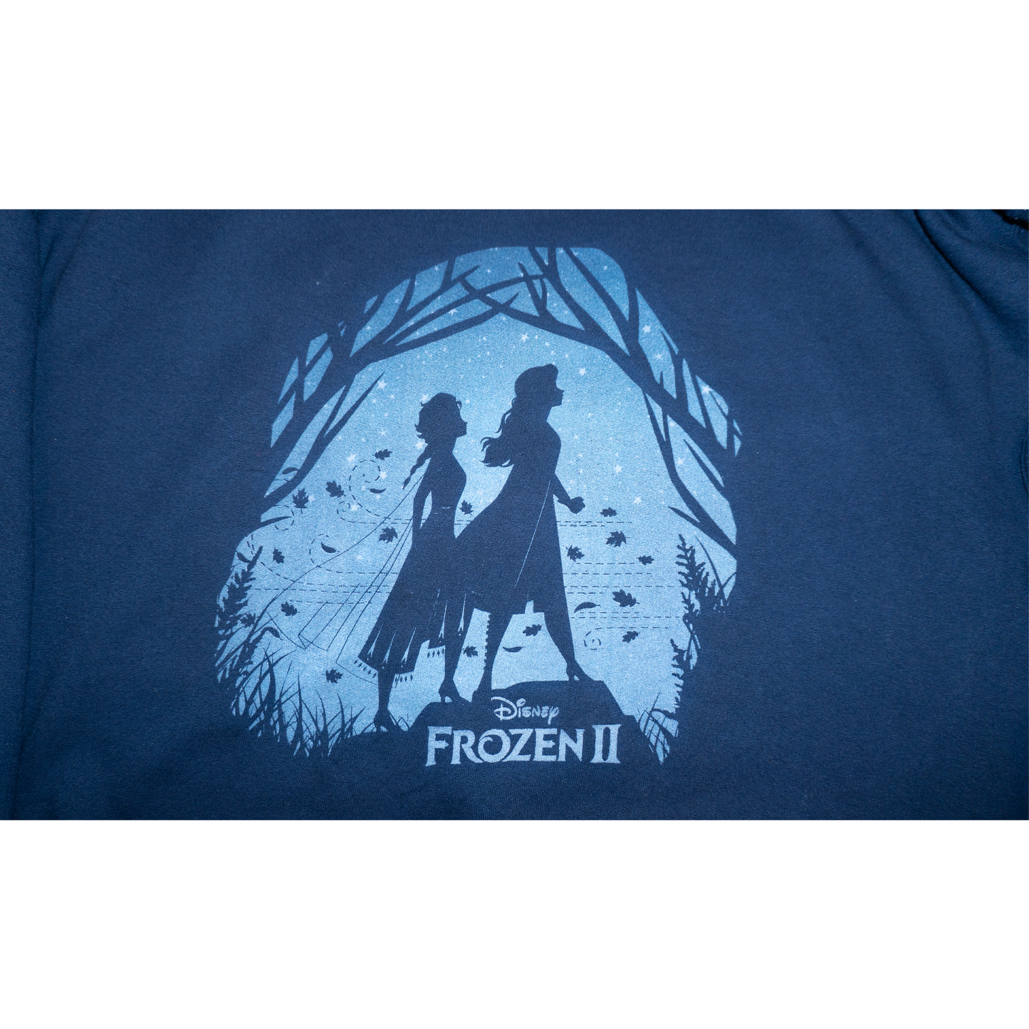 アナとエルサのシルエットスウェット紺【FROZEN2】