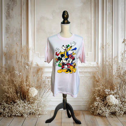 ミッキーフレンズの復刻Co.Tシャツ(桜色)【Mickey co.】