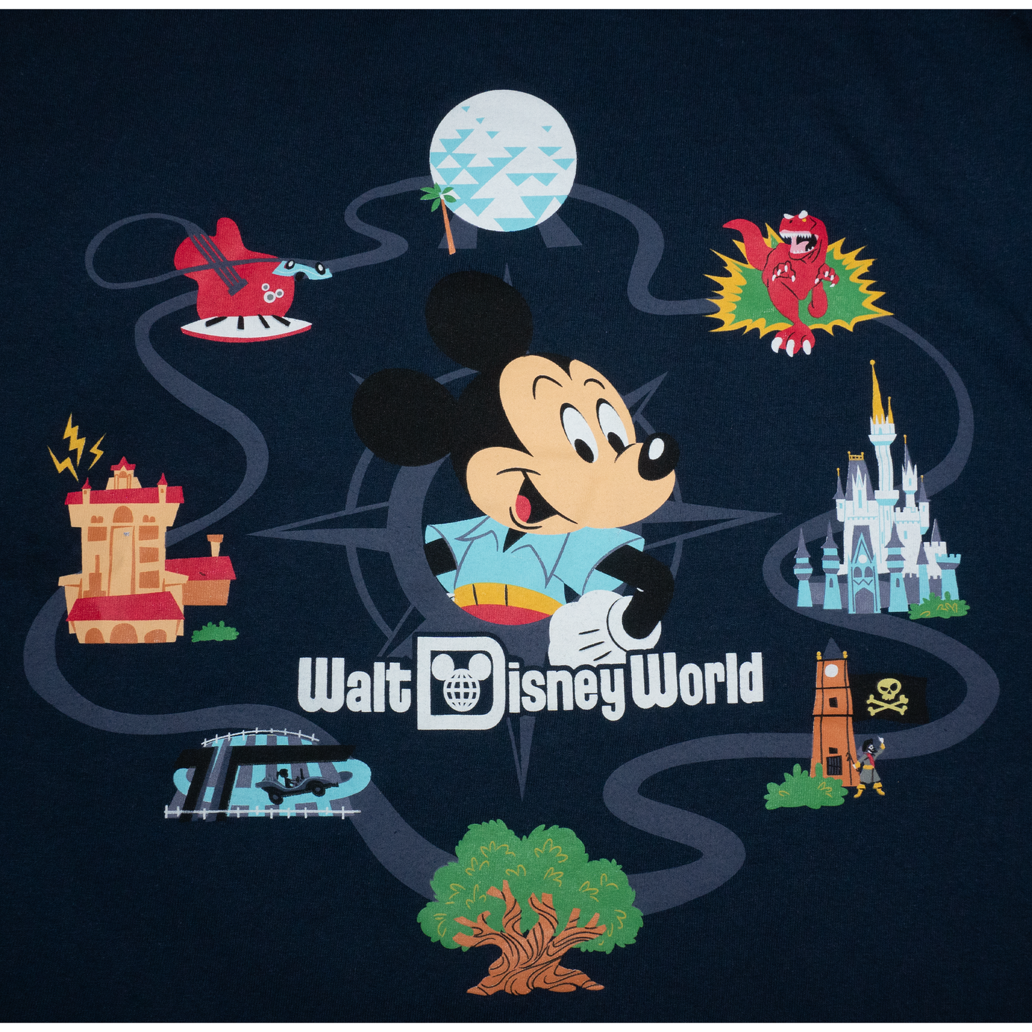 ミッキーとアトラクションTシャツ【WDW】