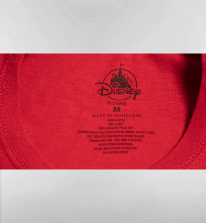 WDWミッキー＆ミニー手繋ぎTシャツ【レッド】