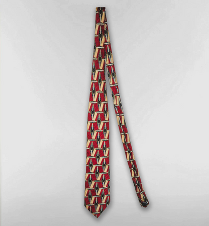Diseney総柄ネクタイ【レッド/ベージュ】