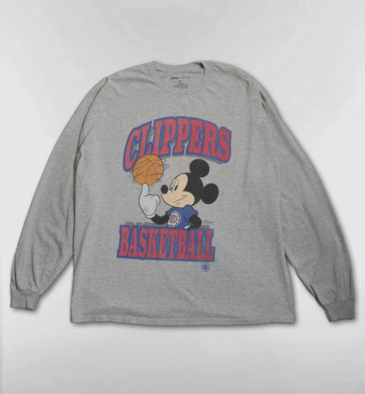 ミッキーのクリッパーズBASKETBALLロンT【グレー】