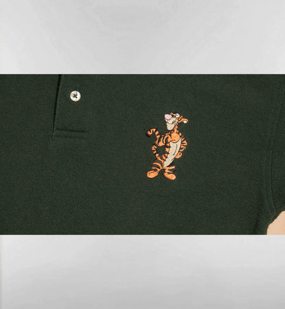 ティガーワンポイント刺繍ポロシャツ【オリーブグリーン】