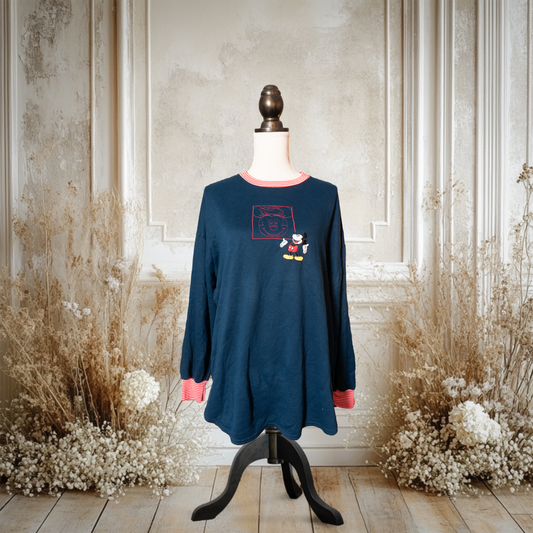 Mickey co.ミッキーのミニーちゃん顔ドン刺繍フリース