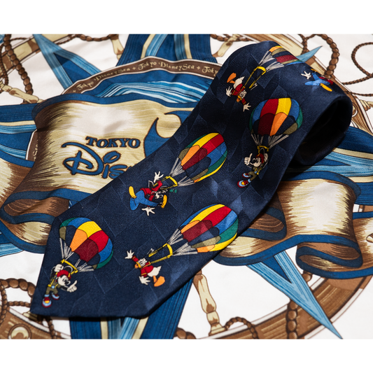 ミッキーフレンズの気球ヴィンテージネクタイ【Mickey Unlimited】