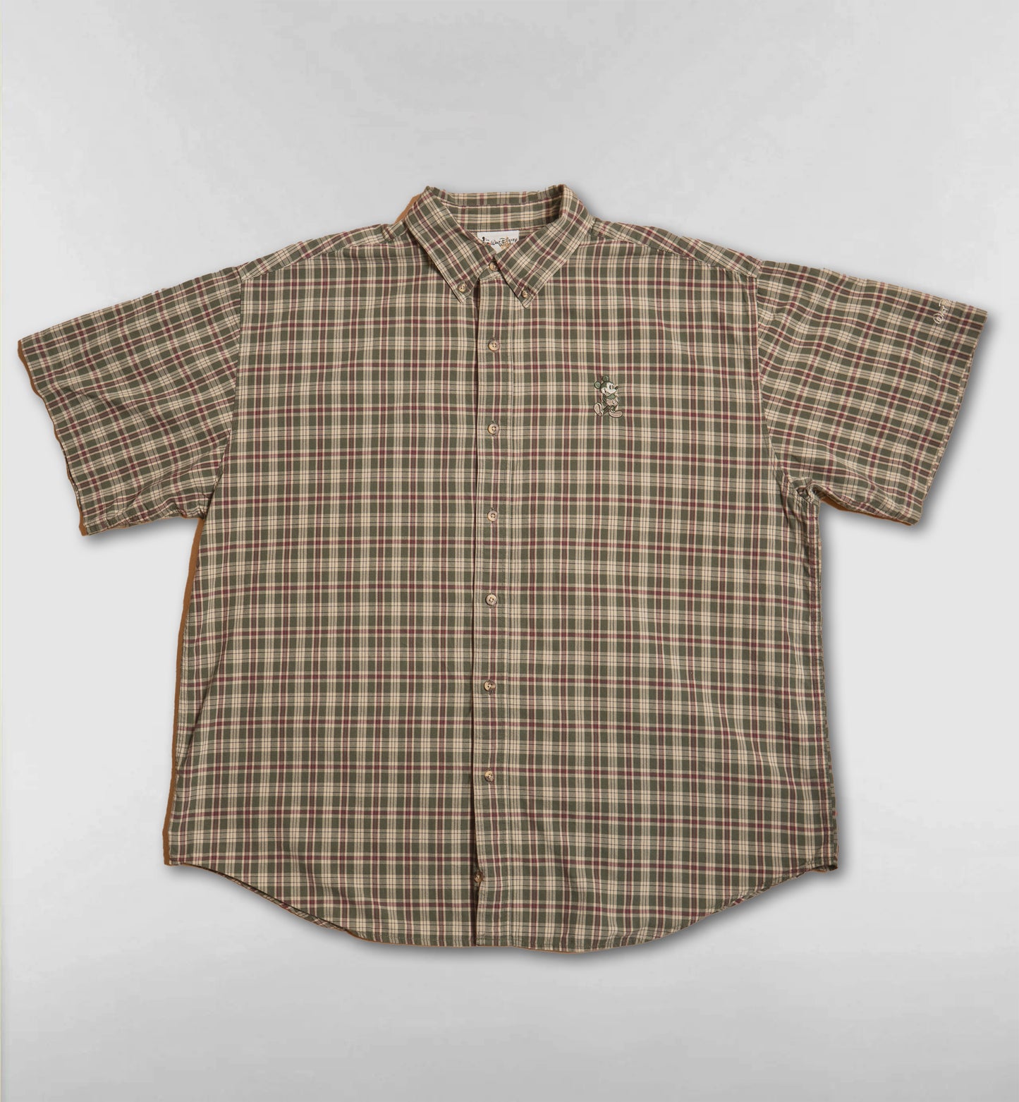 ミッキー刺繍チェック柄半袖シャツ 表