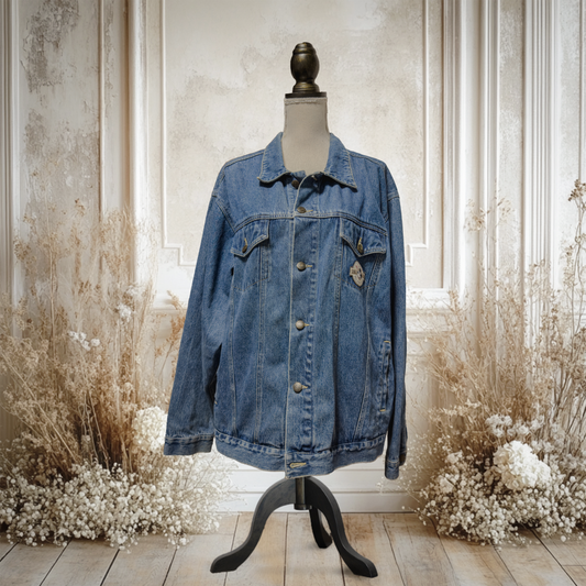 デニムジャケット/バック刺繍ミッキーフレンズ【00's】