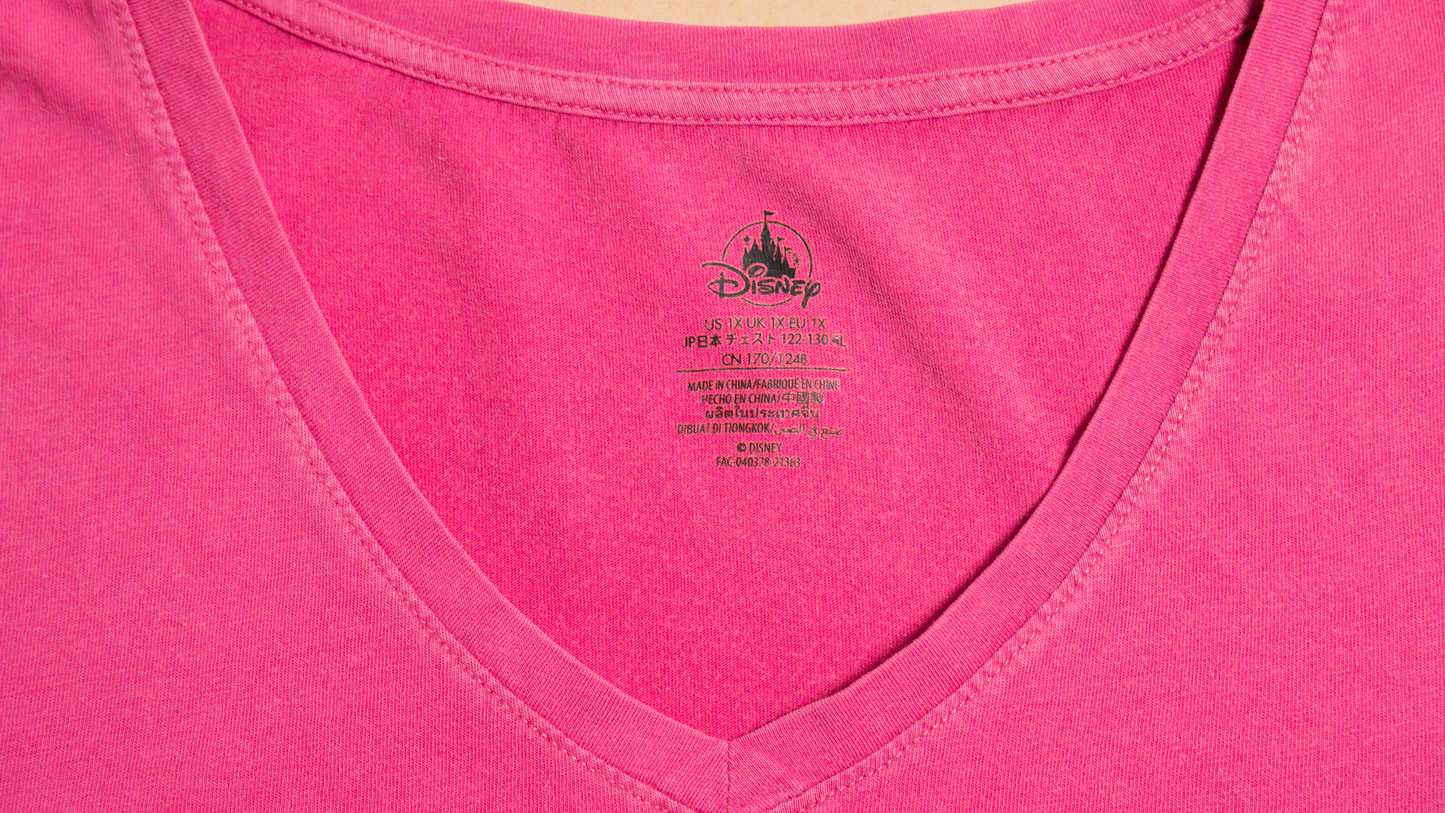WDW ミッキー クラシック VネックTシャツ【ピンク】