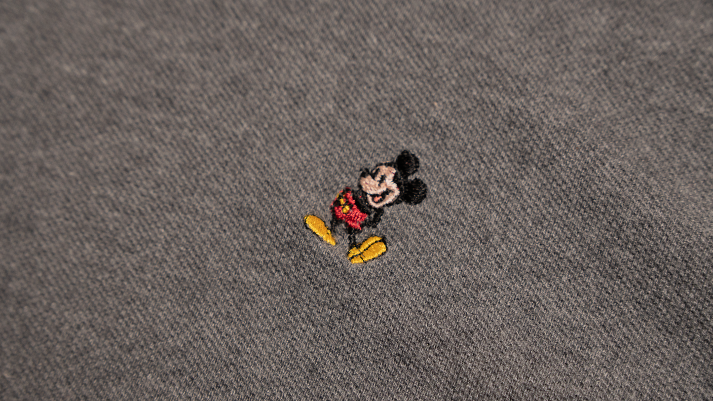 ミッキー刺繍ポロシャツ【グレー】