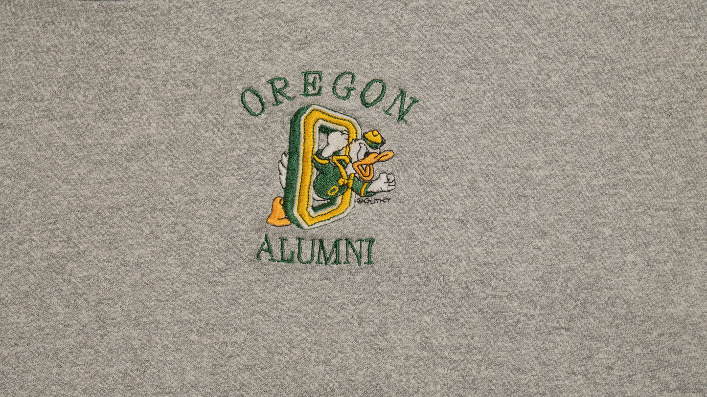 オレゴンダック(ドナルド) Alumni刺繍半袖Tシャツ【グレー】