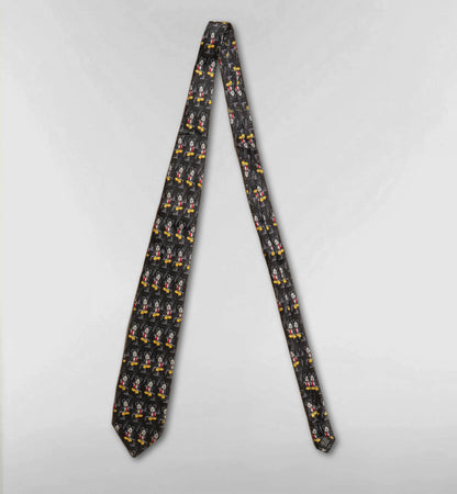 ミッキーの総柄シルクネクタイ【ブラック】