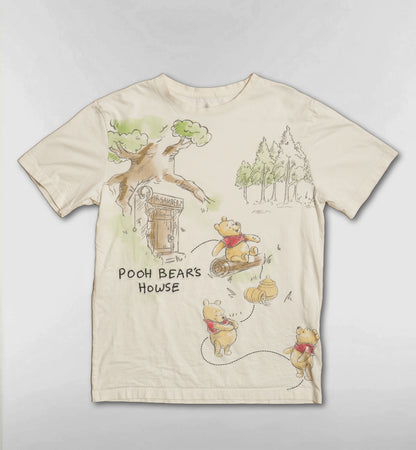 プーさんのPOOH BEAR'S HOWSE水彩Tシャツ【アイボリー】