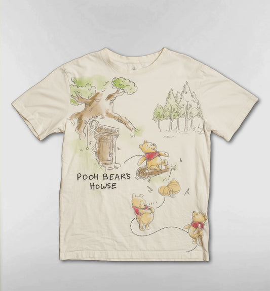 プーさんのPOOH BEAR'S HOWSE水彩Tシャツ【アイボリー】