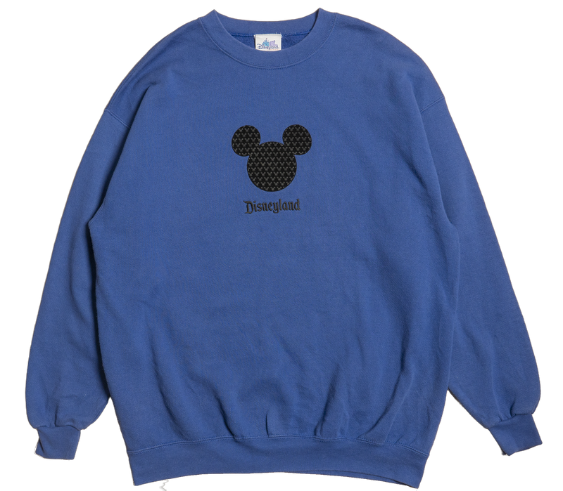 ディズニーランドのミッキーアイコン刺繍スウェット【ブルー】