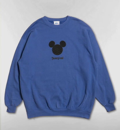 ディズニーランドのミッキーアイコン刺繍スウェット【ブルー】