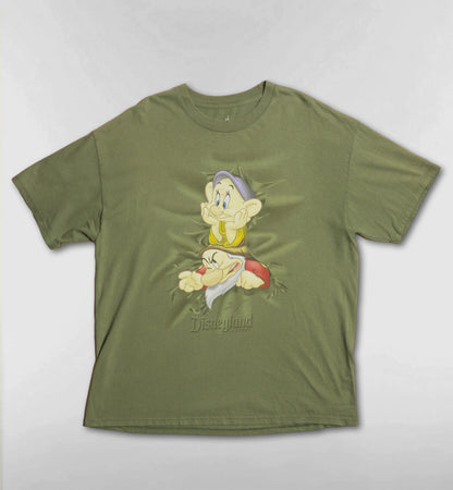 ドーピーとグランピー両面顔破りTシャツ【カーキ】