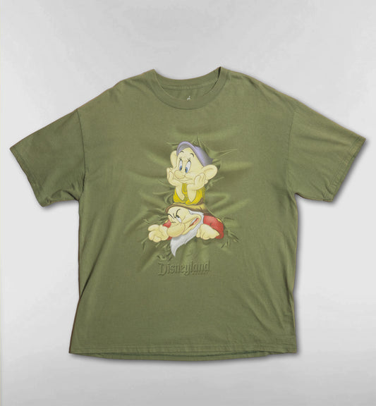 ドーピーとグランピー両面顔破りTシャツ【カーキ】