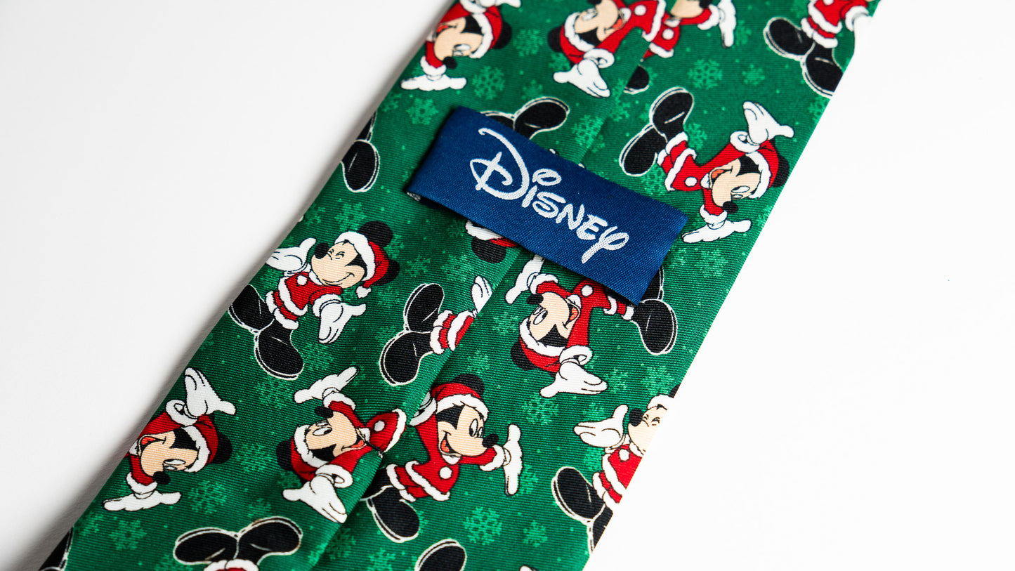 ミッキーのサンタ衣装のクリスマスネクタイ