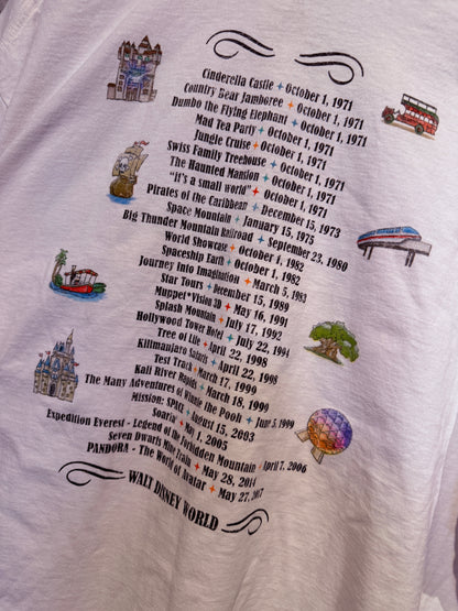 WDW全アトラクションプリントTシャツ