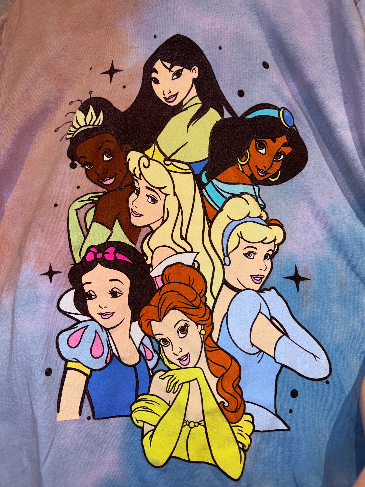 プリンセス集合両面プリントタイダイTシャツ
