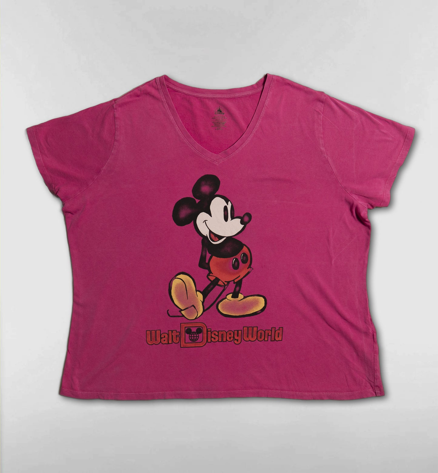 WDW ミッキー クラシック VネックTシャツ ピンク