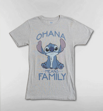 スティッチ OHANA MEANS FAMILY Tシャツ【グレー】