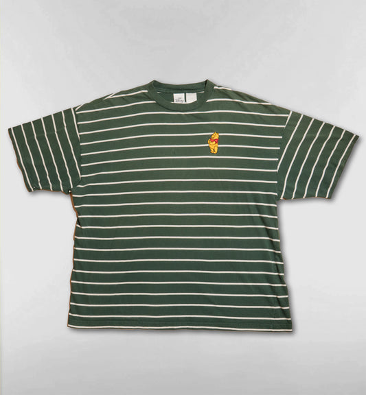 くまのプーさん ボーダー半袖Tシャツ【グリーン】
