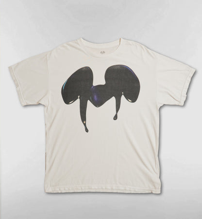 ミッキーの溶けだすイヤーシルエットTシャツ アイボリー