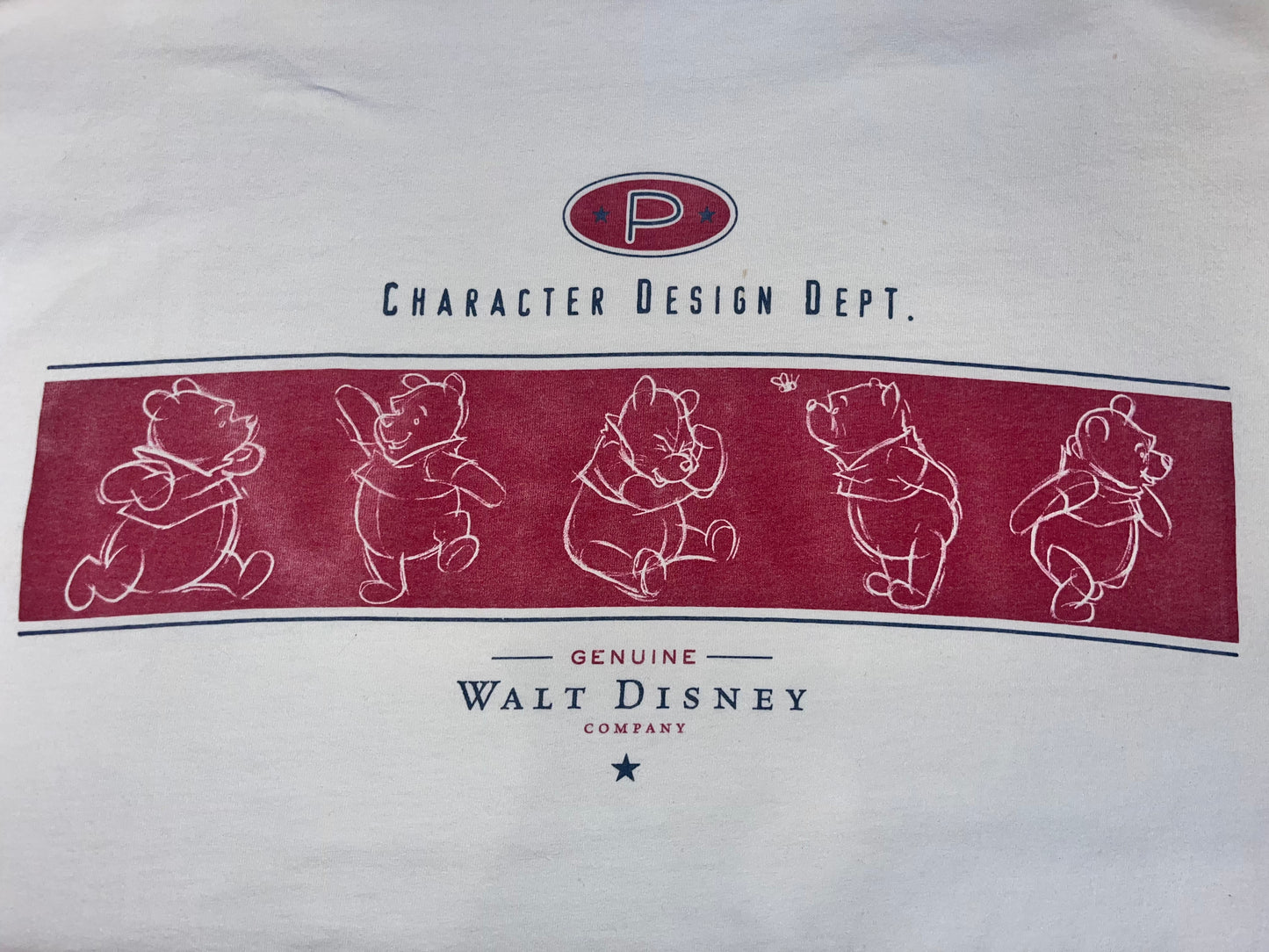 プーさんのバックプリント線画Tシャツ【90s】