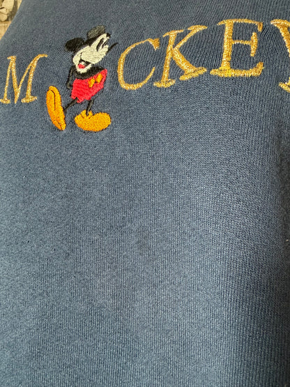ミッキー ゴールド刺繍クルースウェット【90s 推定】