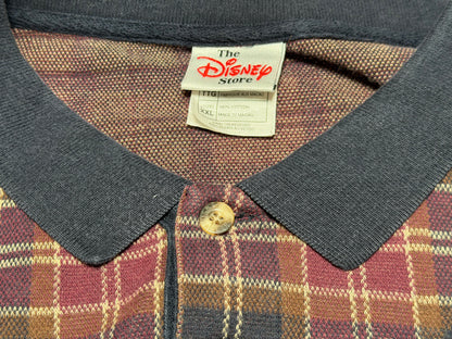 ミッキーのチェックロングポロロングTシャツ【90's】
