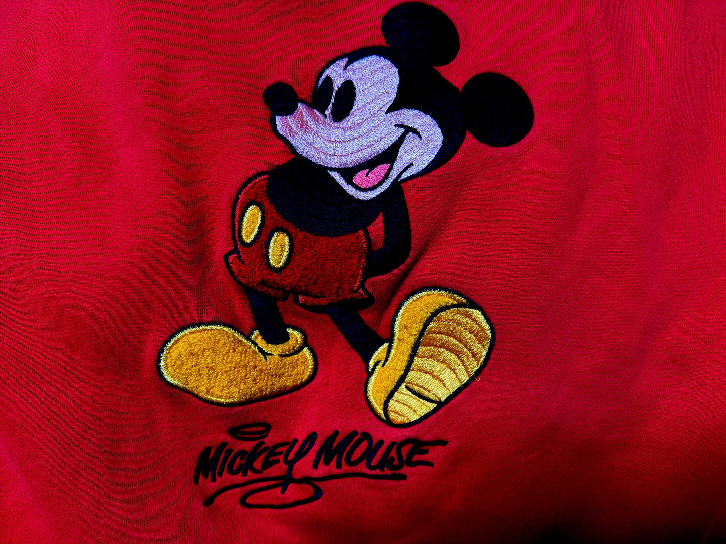 ミッキーフロントスタンディング刺繍スウェット【90's】